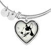 Bull Terrier Dog Art Print Heart Pendant Bangle-Free Shipping - Deruj.com