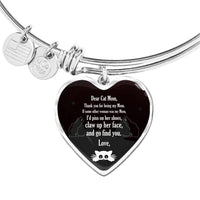 Cute Cat Print Heart Pendant Luxury Bangle-Free Shipping - Deruj.com