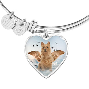 Australian Terrier Print Luxury Heart Charm Bangle -Free Shipping - Deruj.com