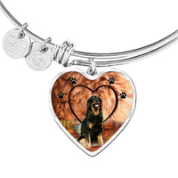 Cute Hovawart Dog Print Luxury Heart Charm Bangle-Free Shipping - Deruj.com