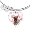 Cesky Terrier Print Luxury Heart Charm Bangle-Free Shipping - Deruj.com