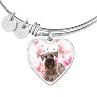Cesky Terrier Print Luxury Heart Charm Bangle-Free Shipping - Deruj.com