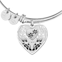 Paws Print Heart Pendant Bangle-Free Shipping - Deruj.com