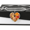 Cute Bullmastiff Print Luxury Heart Charm Bangle-Free Shipping - Deruj.com