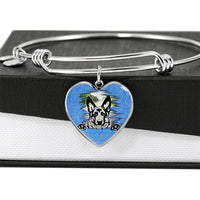 German Shepherd Dog Black Art Print Heart Pendant Bangle-Free Shipping - Deruj.com