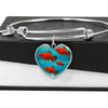 Southern Platyfish Fish Print Heart Pendant Luxury Bangle-Free Shipping - Deruj.com