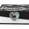 Clydesdale Horse Print Heart Pendant Luxury Bangle-Free Shipping - Deruj.com