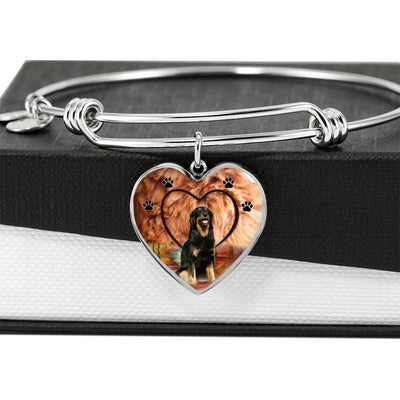 Cute Hovawart Dog Print Luxury Heart Charm Bangle-Free Shipping - Deruj.com