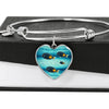 Achilles Tang Fish Print Heart Pendant Luxury Bangle-Free Shipping - Deruj.com