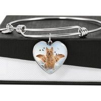 Australian Terrier Print Luxury Heart Charm Bangle -Free Shipping - Deruj.com