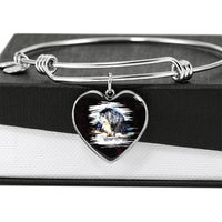 Tibetan Mastiff Dog Art Print Heart Pendant Bangle-Free Shipping - Deruj.com