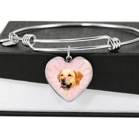 Labrador Retriever Print Heart Pendant Bangle-Free Shipping - Deruj.com