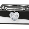 Paws Art Print Heart Pendant Luxury Bangle-Free Shipping - Deruj.com
