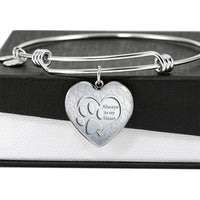 Paws Art Print Heart Pendant Luxury Bangle-Free Shipping - Deruj.com