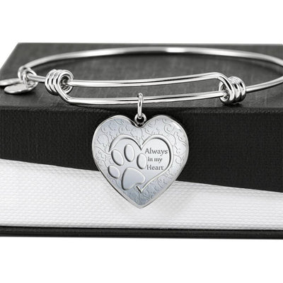 Paws Art Print Heart Pendant Luxury Bangle-Free Shipping - Deruj.com