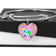 Bedlington Terrier Dog Art Print Heart Pendant Bangle-Free Shipping - Deruj.com