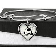 Bull Terrier Dog Art Print Heart Pendant Bangle-Free Shipping - Deruj.com