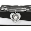 Lion Black&White Art Print Heart Pendant Bangle-Free Shipping - Deruj.com