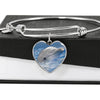 Cute Dolphin Print Heart Pendant Luxury Bangle-Free Shipping - Deruj.com