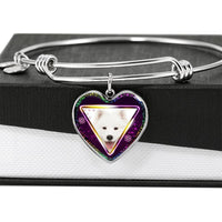 Samoyed Dog Print Heart Pendant Bangle-Free Shipping - Deruj.com