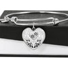 Paws Print Heart Pendant Bangle-Free Shipping - Deruj.com
