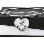 Paws Print Heart Pendant Bangle-Free Shipping - Deruj.com