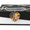 Labradoodle Print Luxury Heart Charm Bangle-Free Shipping - Deruj.com