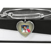 Cute Jack Russell Terrier On Window Print Heart Pendant Luxury Bangle-Free Shipping - Deruj.com