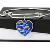 Zebrafish Fish Print Luxury Heart Charm Bangle-Free Shipping - Deruj.com