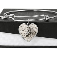 Appaloosa Horse Print Heart Pendant Luxury Bangle-Free Shipping - Deruj.com