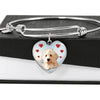 Goldendoodle Print Luxury Heart Charm Bangle-Free Shipping - Deruj.com