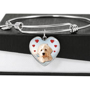 Goldendoodle Print Luxury Heart Charm Bangle-Free Shipping - Deruj.com