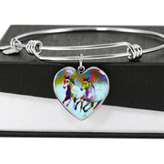 American Quarter Horse Print Heart Pendant Luxury Bangle-Free Shipping - Deruj.com
