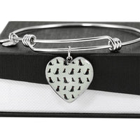 Labrador Retriever Pattern Print Luxury Heart Charm Bangle-Free Shipping - Deruj.com