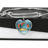 Goldfish Print Heart Pendant Luxury Bangle-Free Shipping - Deruj.com