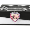 Golden Retriever Dog Print Heart Pendant Bangle-Free Shipping - Deruj.com
