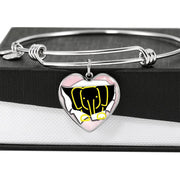 Cute Baby Elephant Print Heart Pendant Bangle-Free Shipping - Deruj.com