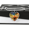 Bullmastiff Print Luxury Heart Charm Bangle-Free Shipping - Deruj.com