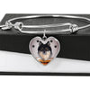 Finnish Lapphund Print Luxury Heart Charm Bangle-Free Shipping - Deruj.com