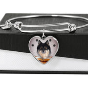 Finnish Lapphund Print Luxury Heart Charm Bangle-Free Shipping - Deruj.com