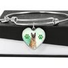 Belgian Malinois Print Luxury Heart Charm Bangle -Free Shipping - Deruj.com