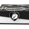 Friesian Horse Vector Art Print Heart Pendant Bangle-Free Shipping - Deruj.com