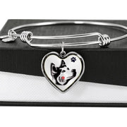 Siberian Husky Dog Art Print Heart Pendant Bangle-Free Shipping - Deruj.com