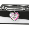 Cute Painted Cat Print Heart Pendant Bangle-Free Shipping - Deruj.com