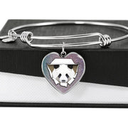 Amazing Panda Vector Art Print Heart Pendant Bangle-Free Shipping - Deruj.com