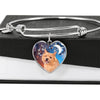 Norwich Terrier Print Luxury Heart Charm Bangle-Free Shipping - Deruj.com