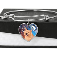 Norwich Terrier Print Luxury Heart Charm Bangle-Free Shipping - Deruj.com