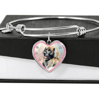 Leonberger Dog Art Print Heart Pendant Bangle-Free Shipping - Deruj.com