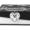 Cardigan Welsh Corgi Print Luxury Heart Charm Bangle-Free Shipping - Deruj.com