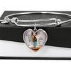 Berger Picard Print Luxury Heart Charm Bangle -Free Shipping - Deruj.com